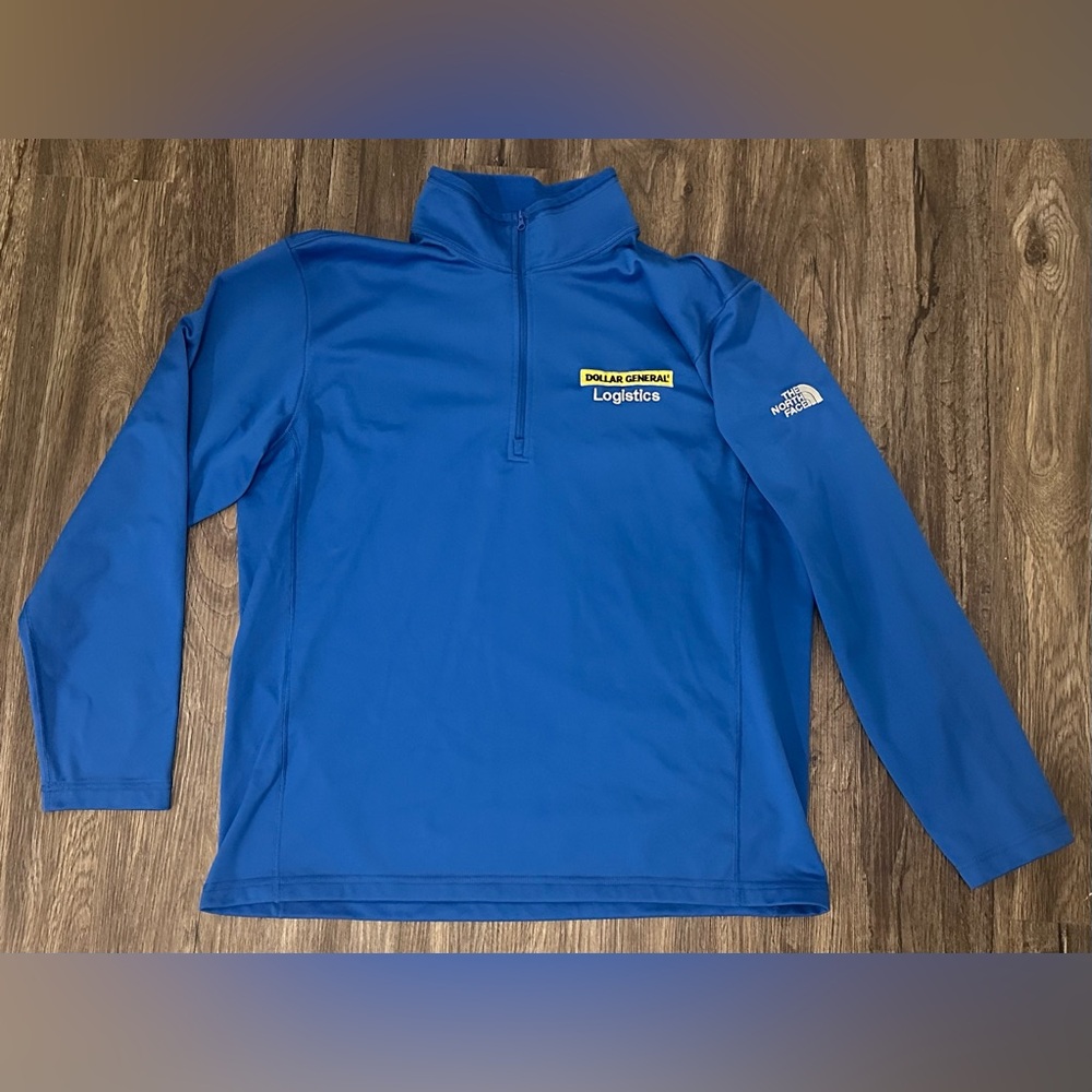 Men’s The North Face Dollar General Logistics Blue Fleece 1/4 Zip Pullover- XL